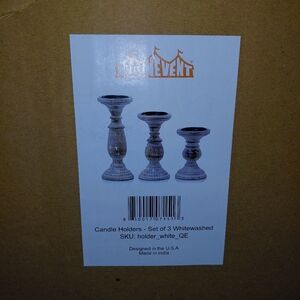 Whitewashed Candle Holders - Set of 3